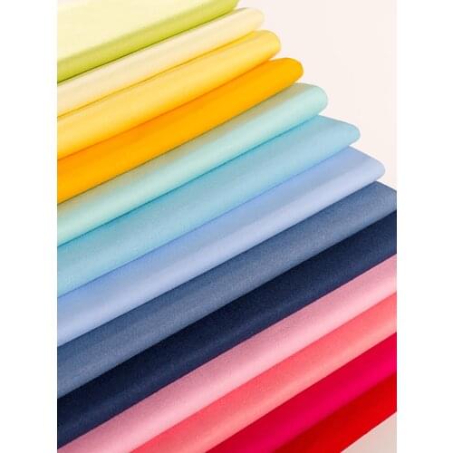 Width 64'' Twill Solid Color Soft Breathable Cotton Fabric By The Half Yard For Long Skirt Garment Handmade DIY Material
