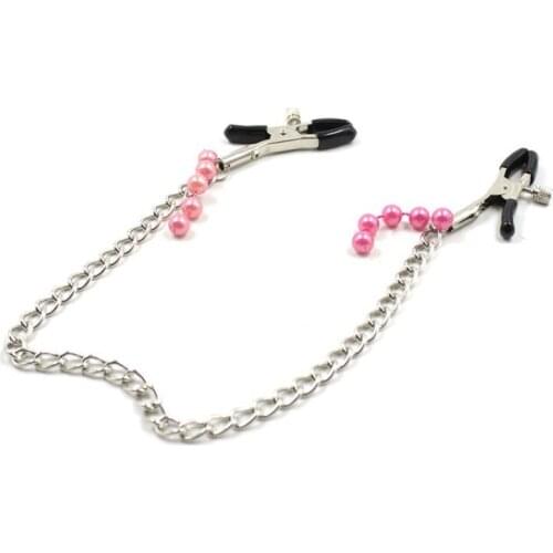 Adult Products Iron Chain Milk Clip Pink Diamond Gem Mimi Clip Flirting Female Appliances Powerful Clips Scattering