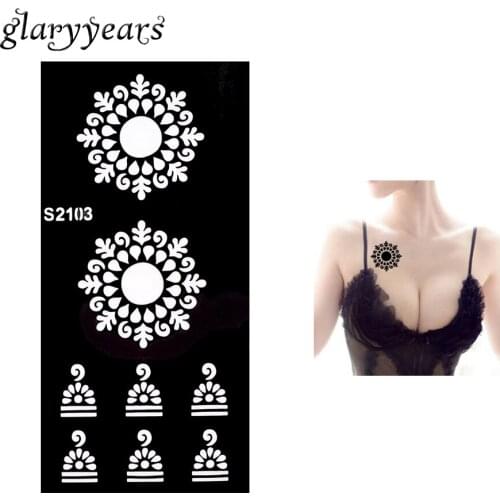 1 Piece Flower Henna Tattoo Stencil Painting for Sexy Women Shoulder Art Airbrush Painting DIY Tattoo Stencil High Quality S2103