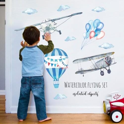 Hot Air Balloons Wall Stickers Decals Children Nursery Bedroom Living Room Pvc Wall Sticker