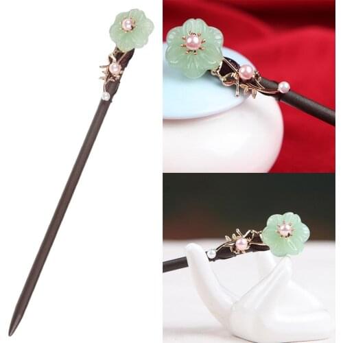 Chinese Style Traditional Handmade Natural Wooden Hair Pin Stick For