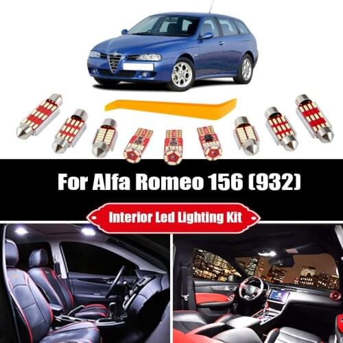 10Pcs For Alfa Romeo 156 (932) (1998-2005) Canbus Vehicle LED Bulbs Interior Map Dome Reading Light Kit Car Lamp Accessories