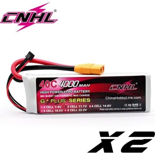 2pcs CNHL 4000mAh 11.1V 3S 40C Lipo Battery With XT90 Plug for Airplane Helicopter Jet Edf