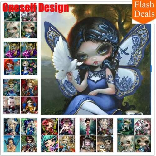 2019Great Diamond Painting Cartoon Girl Diamond Mosaic Sale 5D Diamond Embroidery Magic Girl Rhinestone Pictures Diamond Mosaic