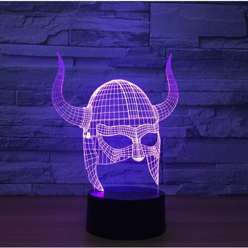 Creative models mask 3D lights led colorful night light touch USB plug eye protection desk lamp creative home desk lamp