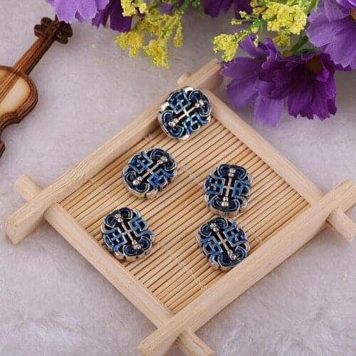 Tibetan Silver Color, 5PCS Zinc Alloy Xiangyun Chinese Knot Shape Metal Spacer Beads, Charms for Jewelry Making, DIY Accessories