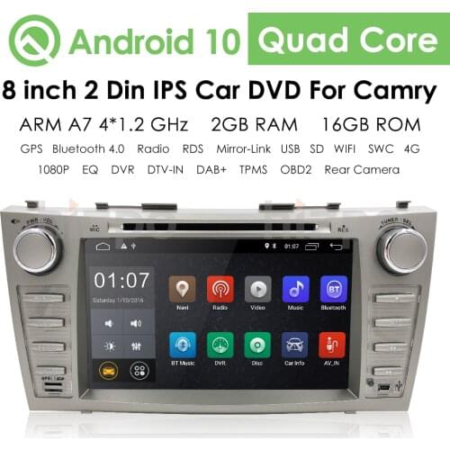 Android Quad Core 8 INCH Car DVD Player for Toyota Camry 2008-2011 AURION GPS Navi Dab+ SD USB Touch Screen Radio Mp3 Bluetooth