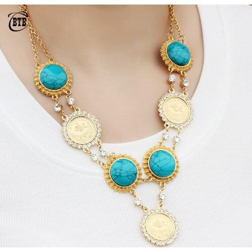 Middle East Islamic Muslim Sapphire Crystal Pendant Necklace Arab Middle Eastern Women Luxury Jewelry Jewelry Gift Wholesale