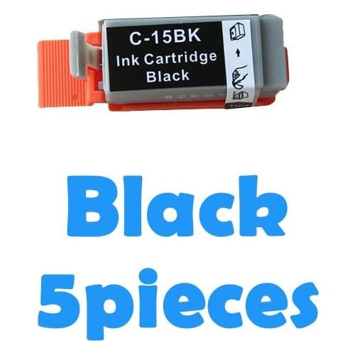 5pcs Black Compatible Ink Cartridge BCI15 BCI-15 BCI 15 For Canon i70 i80 SELPHY DS700 DS810 PIXMA iP90 mini220 Printer ink