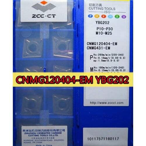 CNMG120404-EM YBG202 CNMG120408-EM YBG202 100% original Zcc.ct Carbide insert Processing: stainless steel and steel