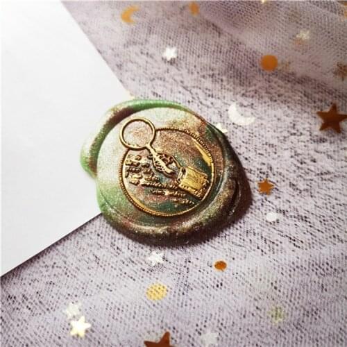 Hand gesture magnifier stamp head of Retro Wood Stamp Sealing Wax Seal Stamp Wedding Decorative sealing Stamp wax seals