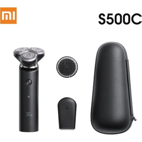 XIAOMI MIJIA Electric Shaver S500C Dry Wet Shaving Washable Portable Men Smart Razor 3 Head Shaving Beard Trimmer Face Cleansing