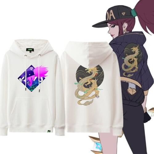 [STOCK]2019 Game LOL K/DA KDA Akali Cosplay Costume Hoodie S-4XL Pullover Top Tee Unisex