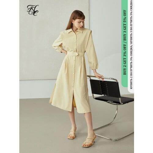 FANSILANEN 2021 Office Early Autumn Temperament Split Ends Show Thin Fake Two-piece Shirt Dress Elegant Vintage Clothing Women