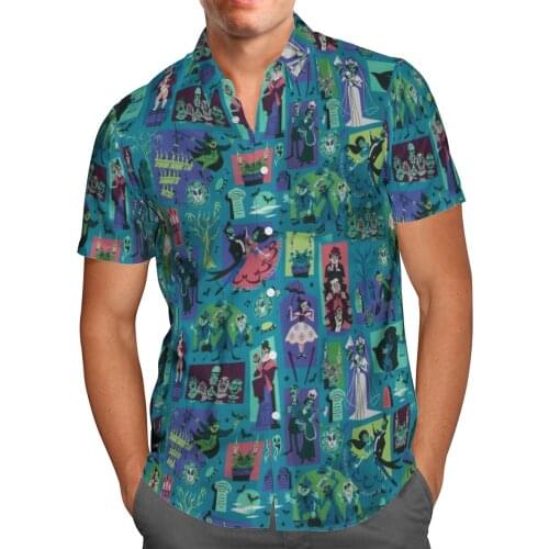 Blue Anime 3D Print Beach Hawaiian 2021 Summer Shirt Short Sleeve Shirt Streetwear Oversized 5XL Camisa Social Chemise Homme-700