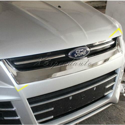 ABS Plastic Chromed Grill Griile Trim Cover For Ford Escape Kuga 2013-2016