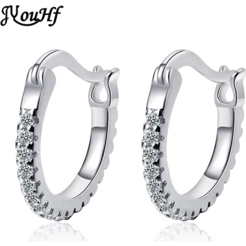 JYouHF 2 Colors Big Hoop Earrings for Women Micro Pave AAA Zircon Jewelry Fashion 925 Sterling Silver Earring Wedding Party Gift