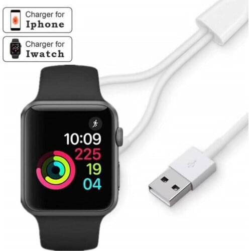 2 in 1 Wireless Charger Cable Compatible with Apple Watch iWatch Charger For Apple Watch Series 4/3/2/1 and iPhone XR/XS/XS Max