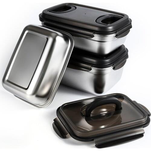 7.5L 304 Stainless Steel Food Storage Containers With Handle,Freezer Storage Box Lunch Box,Dishwasher Oven Safe for Bento Box