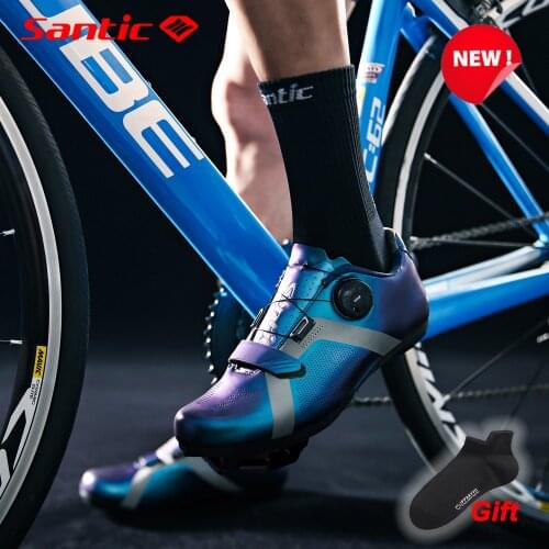 Santic Men Cycling Shoes Outdoor MTB Road Bike Male Sneakers Rotating Buckle Lock-free sapatilha ciclismo Multiple Colors Size