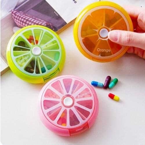 Small Travel Pill Box 7 Days a Week Portable Compartment Mini Pill Candy Box Travelling Box Fruit Shape Box Travel Storage Box
