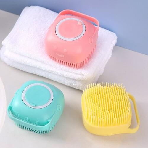 Bath Brush Soft Silicone Massage Scrubber Baby Showers Tool Skin Cleaning Mud Dirt Remover Back Scrub Shower Ball With Hook