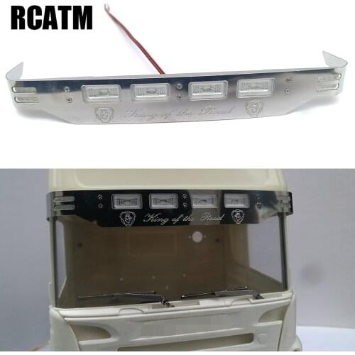 Metal Sun Visor With LED Light For 1/14 Tamiya RC Truck Scania 620 56323 730 470