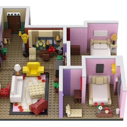 MOC DIY Friendsal Central Perk MOC TV Show Monicas Apartment Architecture Building Blocks Bricks Friends Girl Toys Kids
