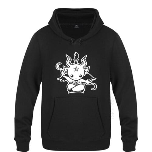 Satanic Goat Baphomet Cute Anime Cartoon Hoodies Men Mens Pullover Hooded Tops Fashion Designer Streetwear