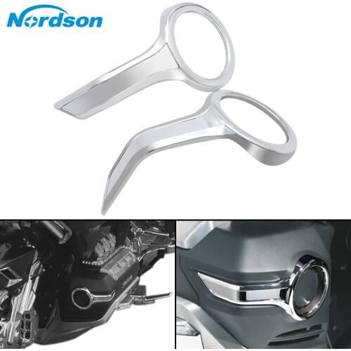 Nordson Motorcycle Chrome Fog Light Trim Rings Case for HONDA Goldwing GL1800 2018-2019