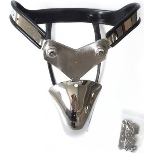 New Male Chastity Lock Pants Cbt BDSM Bondage Penis Cage Stainless Steel Chastity Belt Device Adult Sex Toys For Men