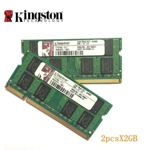 Kingston 4GB (2pcsX2GB) 800MHz SODIMM DDR2 Laptop Memory 4G 800 MHZ Notebook Module SODIMM RAM