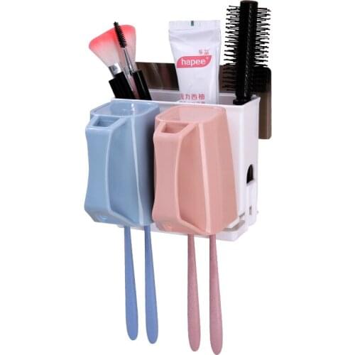 Toothbrush Holder for Two People Rinse Cup Toothbrush Holder Tooth Cup Cover Wall Hanging Mouthwash Cup Set