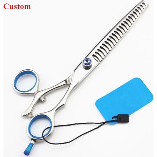 Custom professional Japan steel 7.5 '' pet dog grooming hair scissors grooming thinning shears pet berber hairdressing scissors