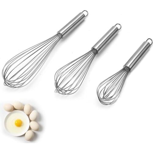 Stainless Steel Balloon Wire Whisk Manual Egg Beater Milk Cream Butter Mixer Kitchen Utensil Baking Tools