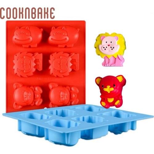 COOKNBAKE silicone mold for chocolate lion shape cake pastry baking tool bear design pudding jello gummy form DIY soap resin