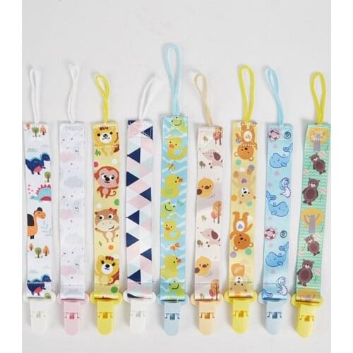 Pacifier Cute Baby Clip Chain Dummy Clips Soother Holder Nipples Children Polyester Cartoon Pacifier Clip Gift