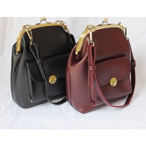 2021 New Womens Retro Clip Hasp Shoulder Bag PU Leather Vintage Crossbody Bags Women Handbags Totes Female Clutch Purse