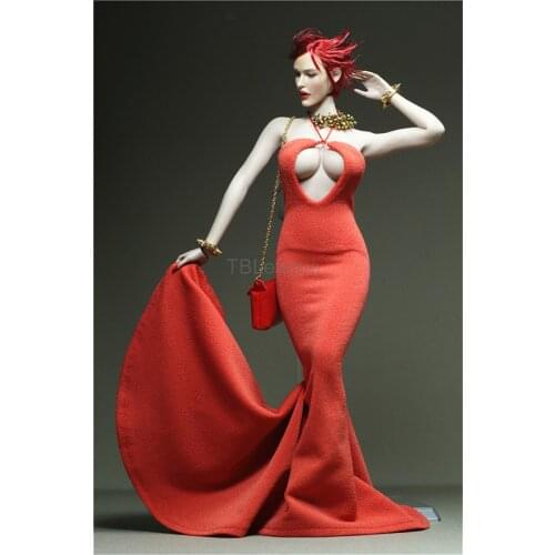 Tbleague 1/6 scale Sexy Fishtail skirt Orange Lily female soldier dress for 12in action figure doll toy