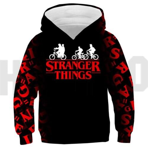 Hot American TV 3D Stranger Things Hoodies Tops Children Sweatshirt Cute Oversized Pullover Kids Cool Coat Hooded Unisex Cothes