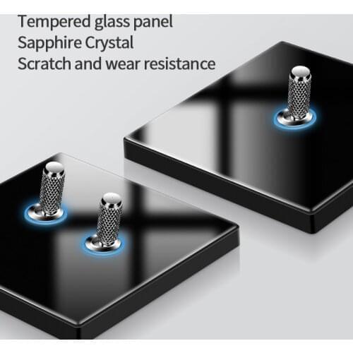 KAMANNI Tempered Glass Toggle Switch Socket LED Iris Household USB Socket Dual Control Wall Light Switch Panel