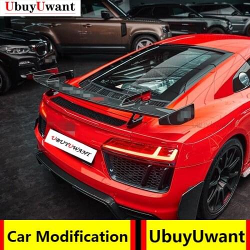 UBUYUWANT For Audi R8/TT/TTS/TTRS/S3/S4/S5/S6/S7/S8 GT Wing Real Carbon Fiber Rear Trunk Spoiler Car Tail Wing Decoration 2017
