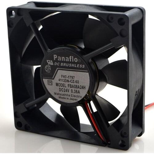 FOR Panasonic panaflo 8CM FBA08A24H 8025 24V 0.36A ultra-quiet chassis fan