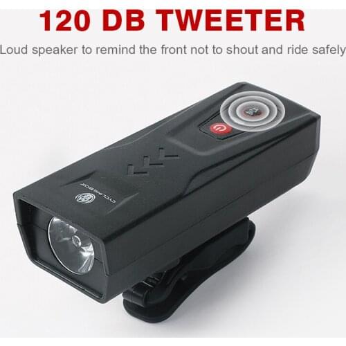 2-in-1 USB Rechargeable LED Bicycle Headlight Horn Mountain Bike Front Light Bell Bicycle Bell Light USB Rechargeable Headlight