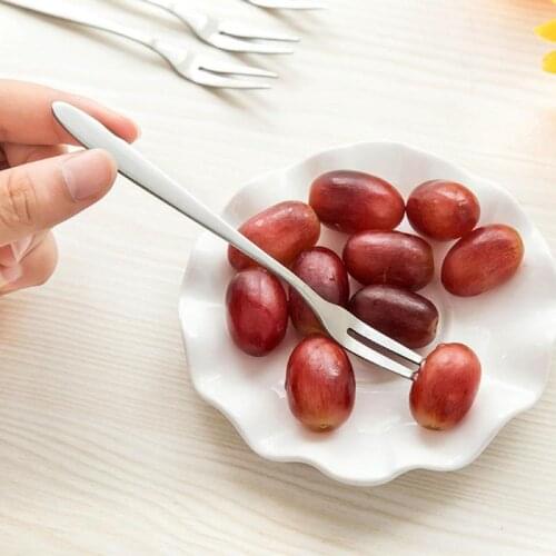 1pc Stainless Steel Fruit Fork Cutlery Pickle Cake Snack Dessert Salad Flatware Household Kitchen Tableware Forks Dropshipping