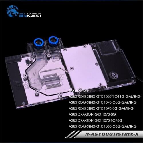 Bykski Water Block for ASUS ROG STRIX GTX 1080Ti 1070 O8G GAMING GPU Cooled 3pin/4pin AURA Motherboard N-AS1080TI STRIX-X