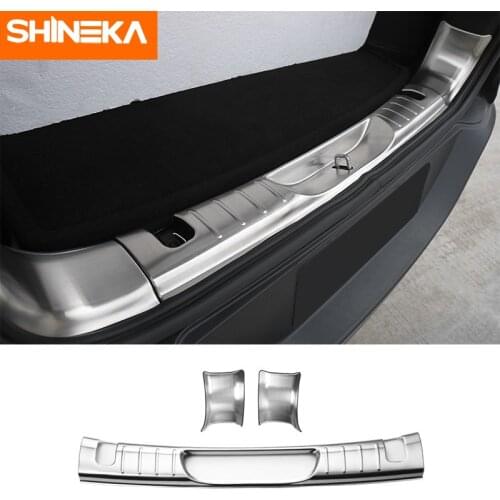 SHINEKA For Jeep Cherokee Car Interior Trunk Bumper Guard Plate Wrap Angle Door Sill Scuff Protect For Jeep Cherokee 2014-2018