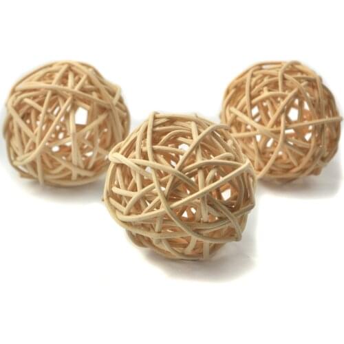 10pcs/Set Wicker Rattan Decorative Balls Table Wedding Party Christmas Season Home Decoration Bird Pet Toys