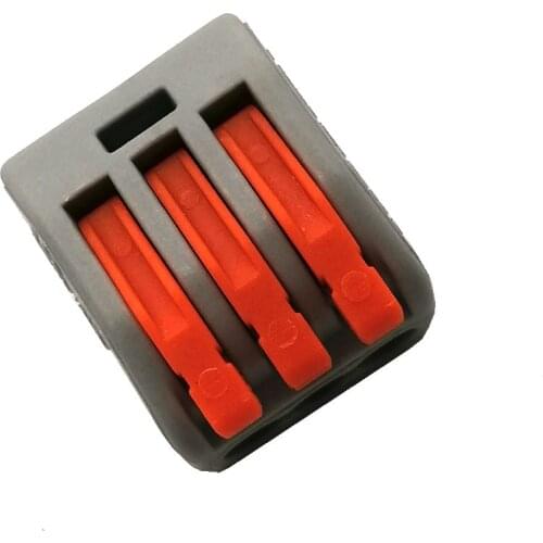 10 pieces/lot 222-413 Universal Compact Wire Wiring Connector 3 pin Conductor Terminal Block With Lever AWG 28-12