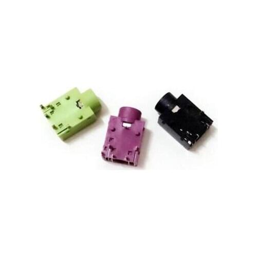 100pcs/JACK 3.5 Earphone socket Dual track Audio socket Normally closed PJ-343 PJ343 Green/Pink/Black